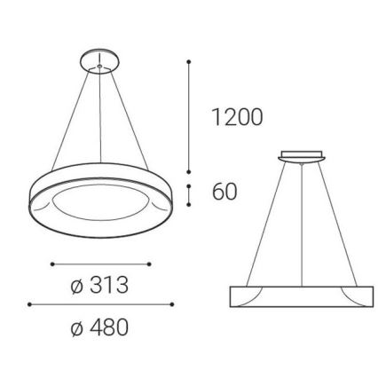 LED2 - LED Lustr na lanku BELLA LED/40W/230V 3000/4000K černá