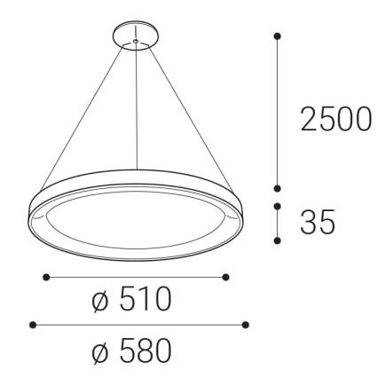 LED2 - LED Lustr na lanku BELLA LED/48W/230V 3000K/4000K bílá