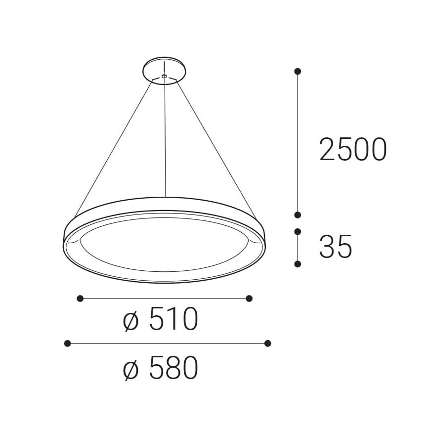 LED2 - LED Lustr na lanku BELLA LED/48W/230V 3000K/4000K bílá