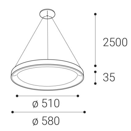 LED2 - LED Lustr na lanku BELLA LED/48W/230V 3000K/4000K černá