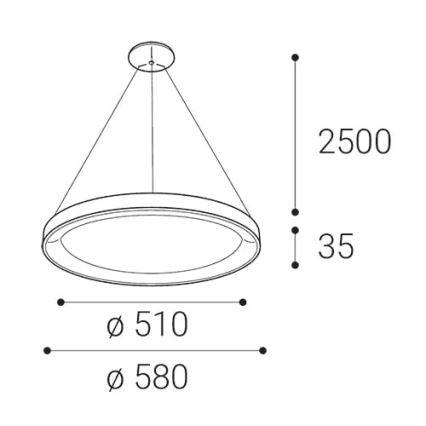 LED2 - LED Lustr na lanku BELLA LED/48W/230V 3000K/4000K hnědá