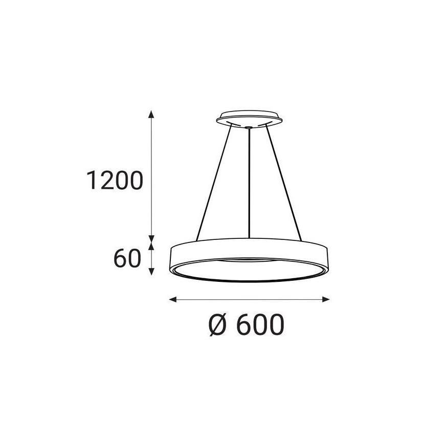 LED2 - LED Lustr na lanku BELLA LED/50W/230V 3000K pr. 60 cm bílá