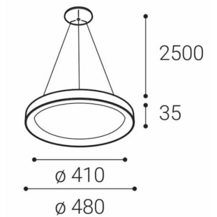 LED2 - LED Lustr na lanku BELLA SLIM LED/38W/230V 3000/4000K černá