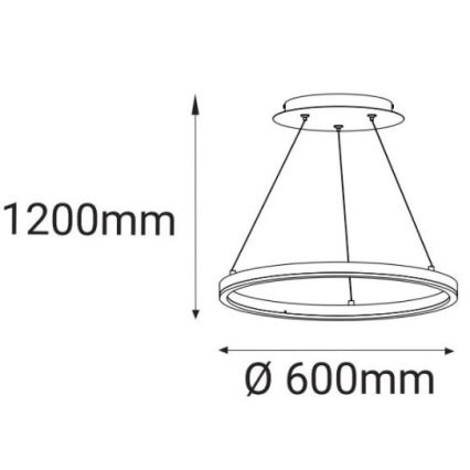 LED2 - LED Lustr na lanku CIRCLE LED/42W/230V