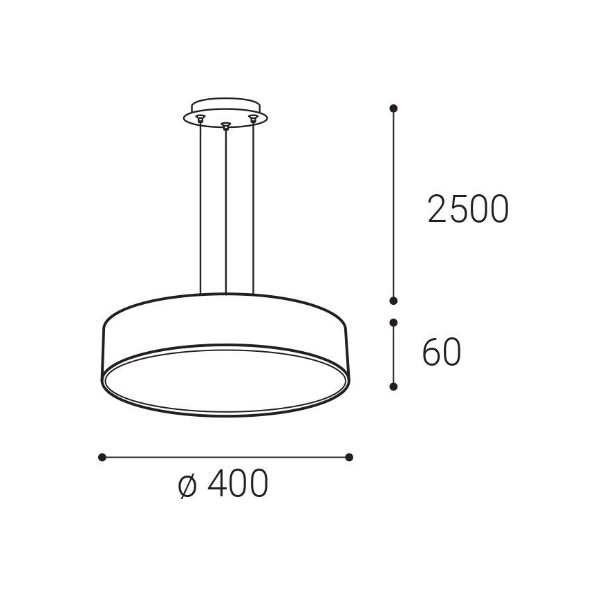 LED2 - LED Lustr na lanku MONO SLIM LED/30W/230V 2700/3000K/4000K pr. 40 cm černá