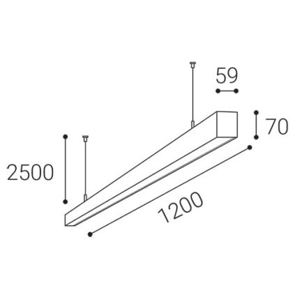 LED2 - LED Lustr na lanku NOLI LED/40W/230V 3000K/3500K/4000K bílá