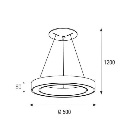 LED2 - LED Lustr na lanku SATURN LED/50W/230V 3000K pr. 60 cm bílá