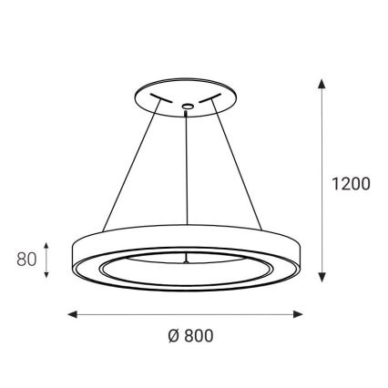 LED2 - LED Lustr na lanku SATURN LED/80W/230V 3000K pr. 80 cm černá