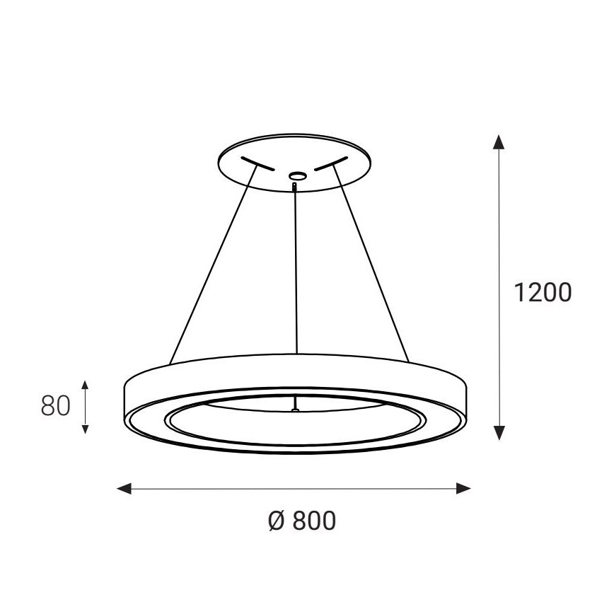 LED2 - LED Lustr na lanku SATURN LED/80W/230V 3000K pr. 80 cm černá