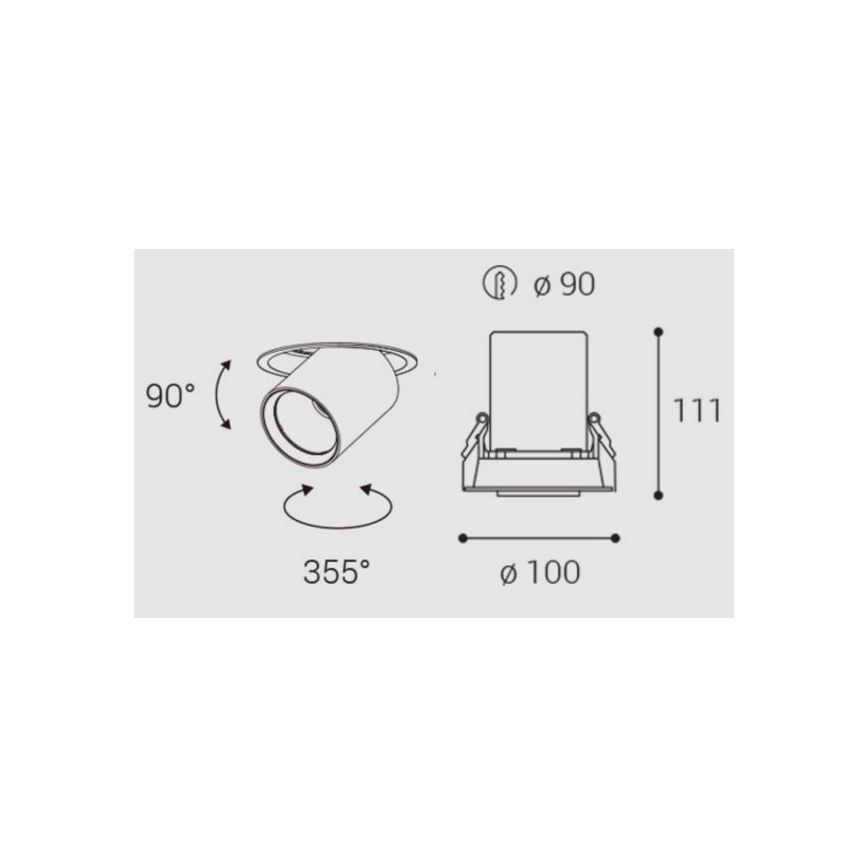 LED2 - LED Podhledové bodové svítidlo HIDE LED/20W/230V CRI 90 bílá