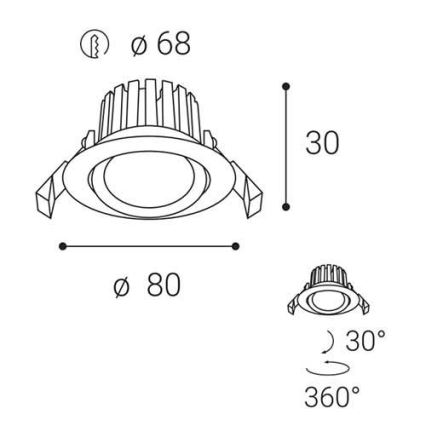 LED2 - LED Stmívatelné koupelnové podhledové svítidlo MAX LED/8W/230V 3000K IP65