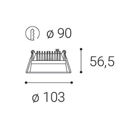 LED2 - LED Stmívatelné koupelnové podhledové svítidlo ZETA LED/10W/230V 3000K IP44