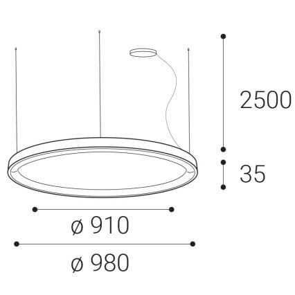 LED2 - LED Stmívatelný lustr na lanku BELLA LED/80W/230V 3000K/4000K bílá