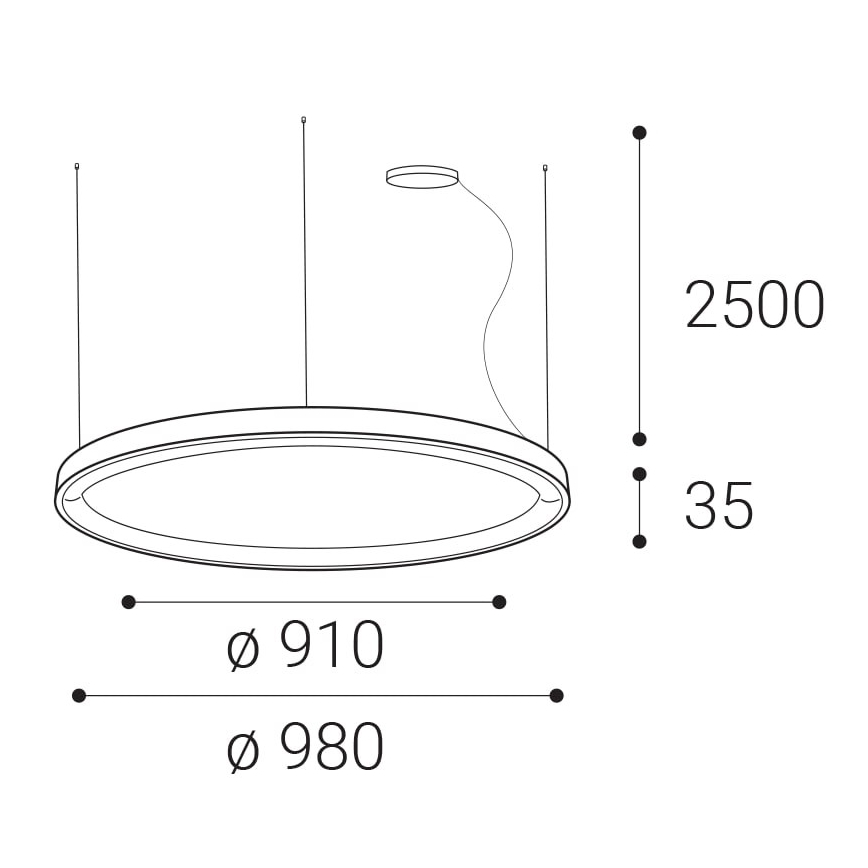 LED2 - LED Stmívatelný lustr na lanku BELLA LED/80W/230V 3000K/4000K bílá
