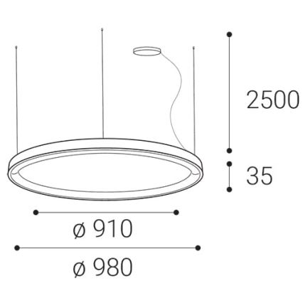 LED2 - LED Stmívatelný lustr na lanku BELLA LED/80W/230V 3000K/4000K černá