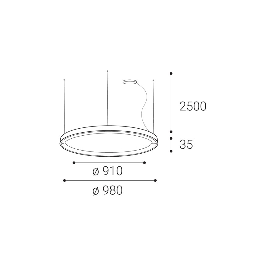 LED2 - LED Stmívatelný lustr na lanku BELLA LED/80W/230V 3000K/4000K černá