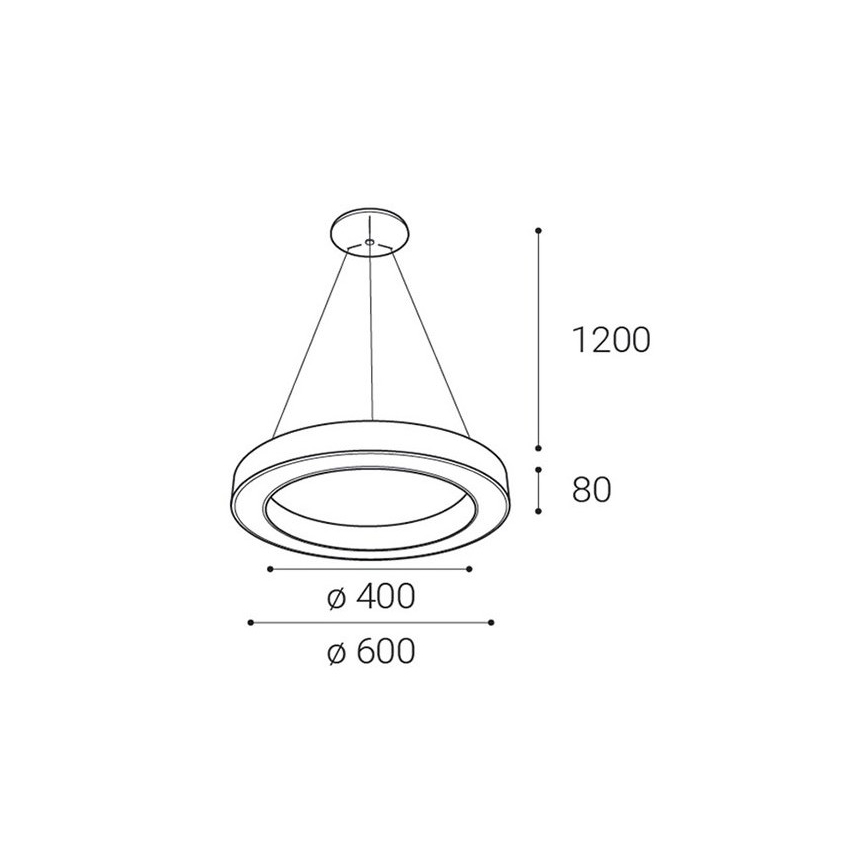 LED2 - LED Stmívatelný lustr na lanku SATURN LED/50W/230V 3000K/4000K bílá