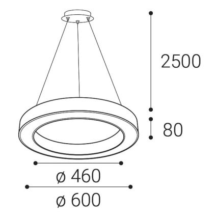 LED2 - LED Stmívatelný lustr na lanku SATURN LED/50W/230V 3000K/4000K bílá