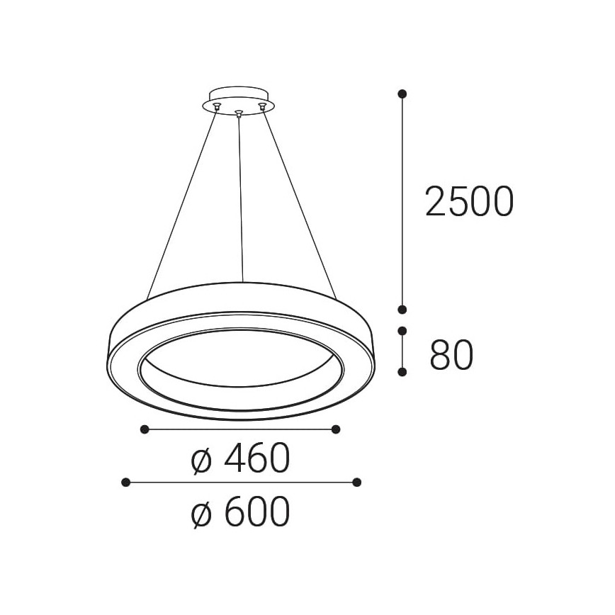 LED2 - LED Stmívatelný lustr na lanku SATURN LED/50W/230V 3000K/4000K bílá