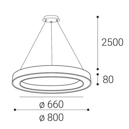 LED2 - LED Stmívatelný lustr na lanku SATURN LED/60W/230V 3000K/4000K černá