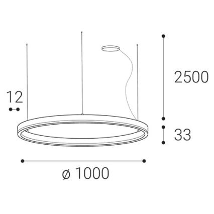 LED2 - LED Stmívatelný lustr na lanku SATURN LED/80W/230V pr. 100 cm černá
