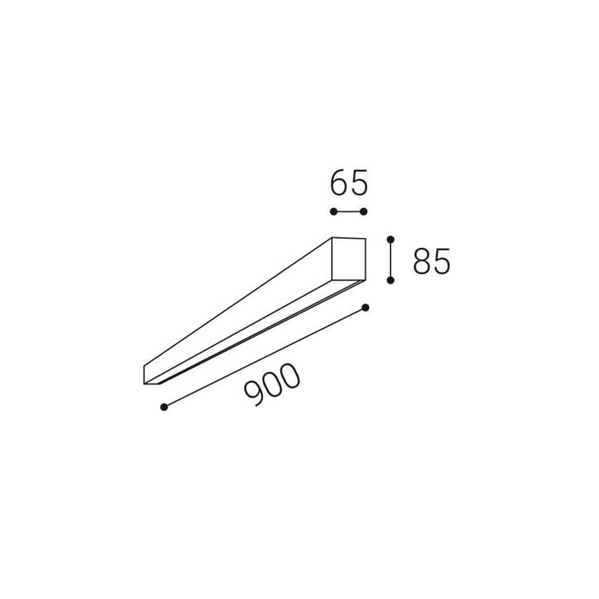 LED2 - LED Stropní svítidlo LINO LED/24W/230V 3000/3500/4000K 90 cm černá