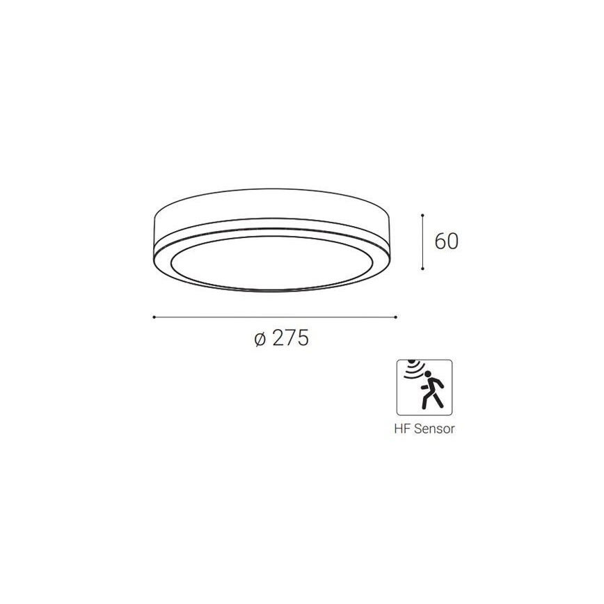 LED2 - LED Venkovní stropní svítidlo se senzorem KERY LED/18W/230V IP65 černá