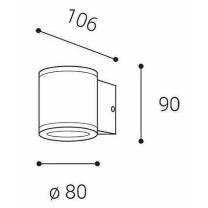 LED2 - Venkovní nástěnné svítidlo MIDO 1xGU10/50W/230V antracit IP54