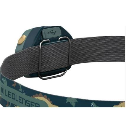 Ledlenser KIDLED4R DINO - LED Stmívatelná nabíjecí dětská čelovka LED/280 mAh IPX4 40 lm 18 h zelená