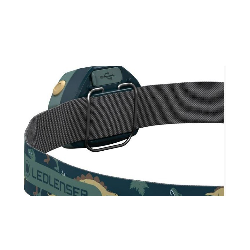 Ledlenser KIDLED4R DINO - LED Stmívatelná nabíjecí dětská čelovka LED/280 mAh IPX4 40 lm 18 h zelená