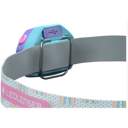 Ledlenser KIDLED4R RAINBOW - LED Stmívatelná nabíjecí dětská čelovka LED/280 mAh IPX4 40lm 18 h fialová