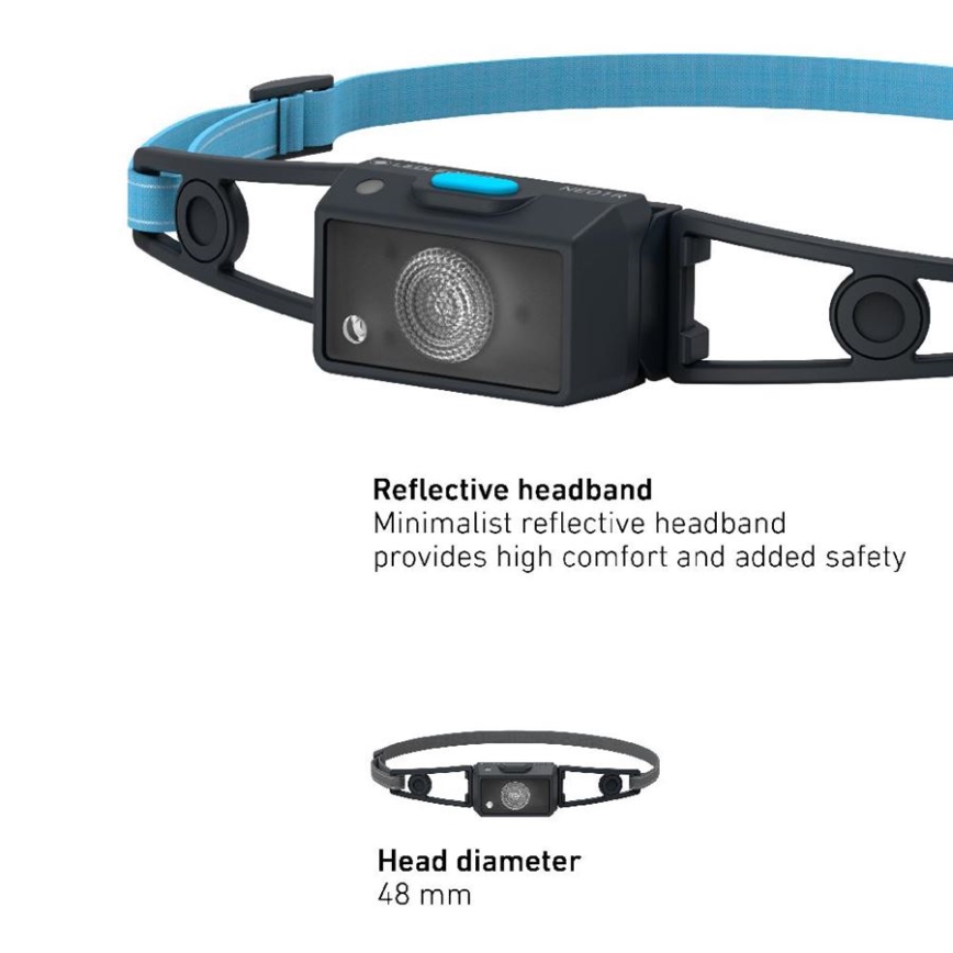 Ledlenser NEO1R - LED Stmívatelná nabíjecí čelovka LED/730 mAh IP67 250 lm 15 h modrá