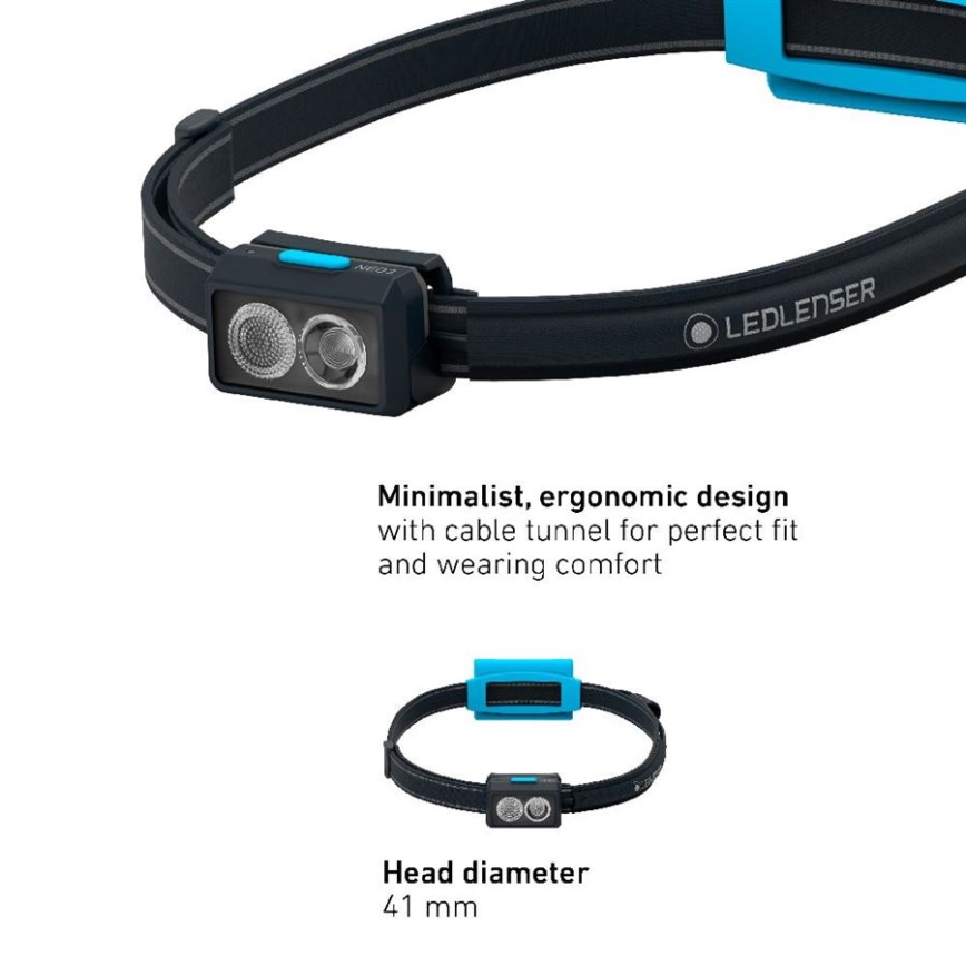 Ledlenser NEO3 - LED Stmívatelná čelovka LED/3xAAA IP54 400 lm 20 h modrá