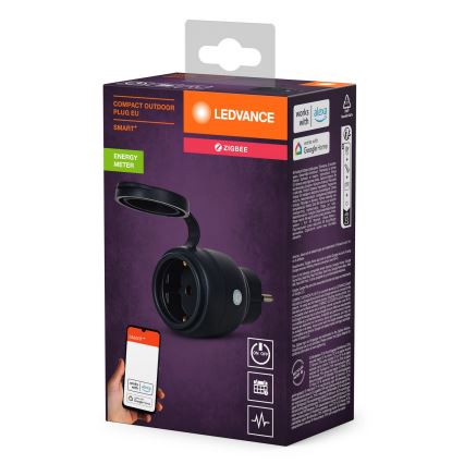 Ledvance - Chytrá venkovní zásuvka SMART+ 3680W/230V/Typ F/SCHUKO 16A IP44 černá