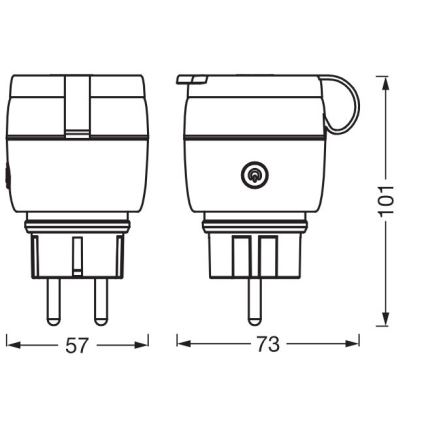 Ledvance - Chytrá venkovní zásuvka SMART+ 3680W/230V/Typ F/SCHUKO 16A IP44 černá