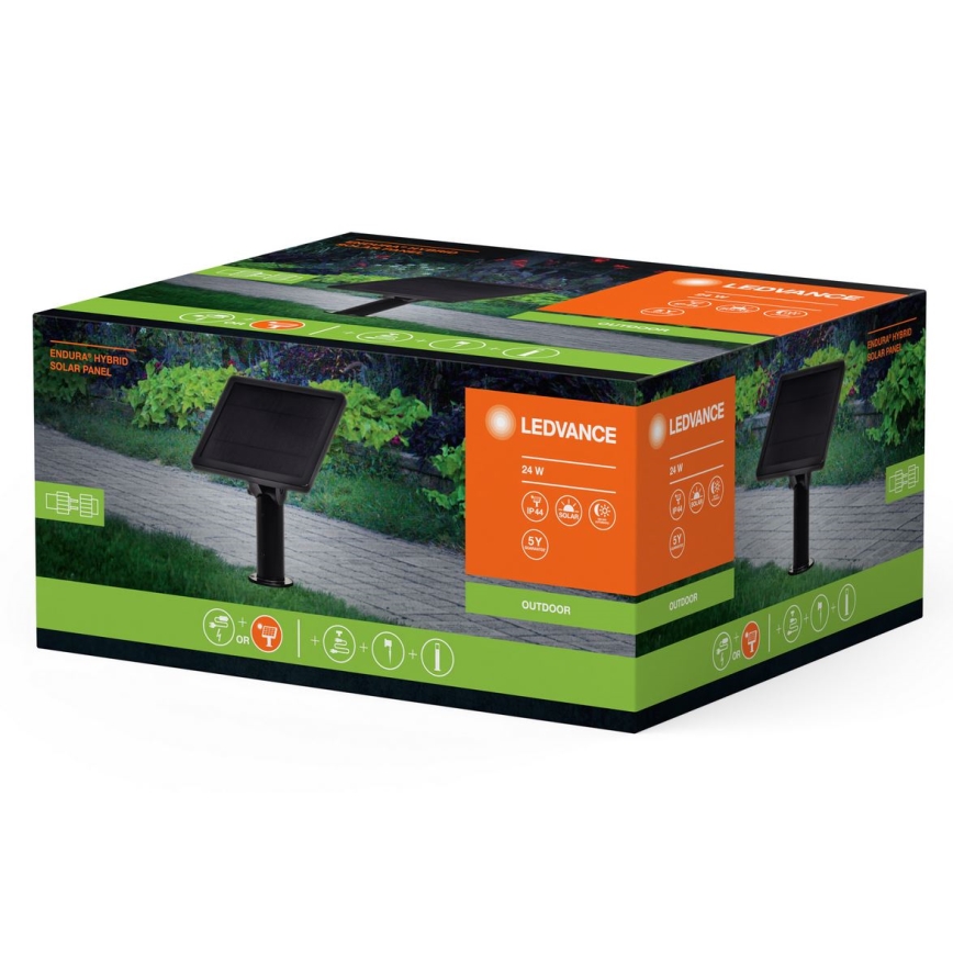 Ledvance - Hybridní solární panel ENDURA 24W/12V 2000 mAh IP67