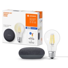 Ledvance - Inteligentní reproduktor Google Nest Mini + LED Stmívatelná žárovka SMART+ A60 E27/60W/230V 2700K