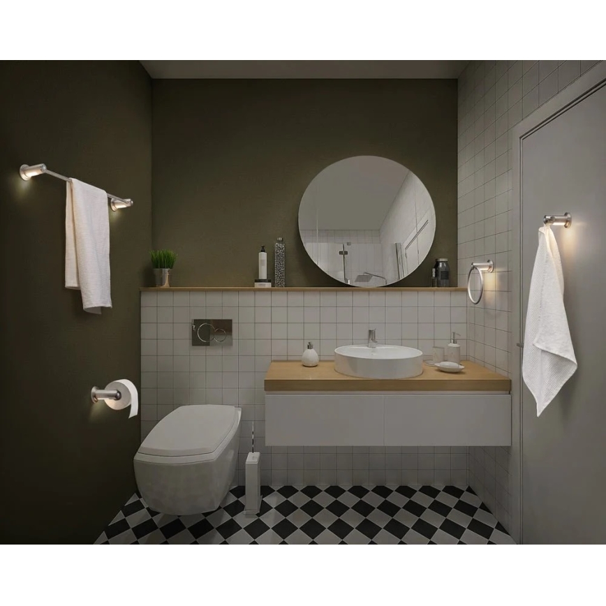 Ledvance - Koupelnový nástěnný věšák s LED podsvícením IP44 3xAAA