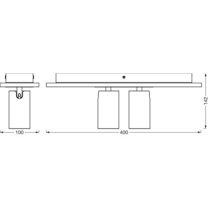 Ledvance - LED Bodové svítidlo DECOR MERCURY 2xGU10/3,4W/230V