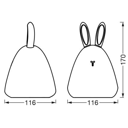 Ledvance - LED Dotyková dětská noční lampička TOUCH LED/2,5W/5V 1200 mAh
