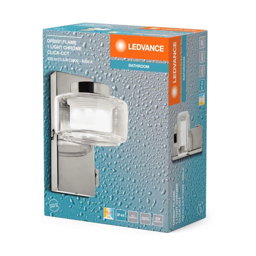 Ledvance - LED Koupelnové nástěnné svítidlo ORBIS FLAME LED/5,5W/230V 3000/4000K IP44 lesklý chrom