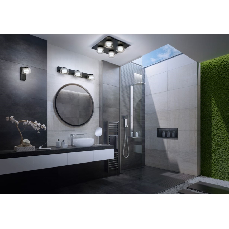 Ledvance - LED Koupelnové stropní svítidlo ORBIS FLAME 4xLED/5,5W/230V 3000/4000K IP44 černá