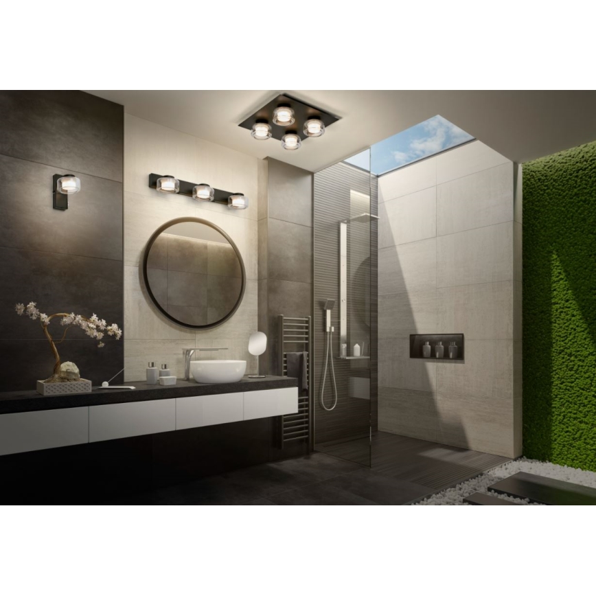 Ledvance - LED Koupelnové stropní svítidlo ORBIS FLAME 4xLED/5,5W/230V 3000/4000K IP44 černá