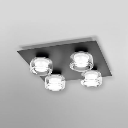 Ledvance - LED Koupelnové stropní svítidlo ORBIS FLAME 4xLED/5,5W/230V 3000/4000K IP44 černá