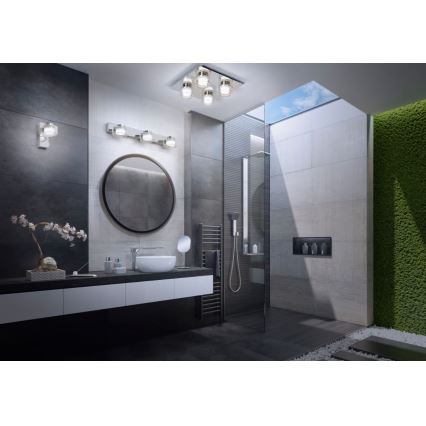 Ledvance - LED Koupelnové stropní svítidlo ORBIS FLAME 4xLED/5,5W/230V 3000/4000K IP44 lesklý chrom