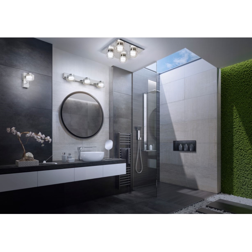 Ledvance - LED Koupelnové stropní svítidlo ORBIS FLAME 4xLED/5,5W/230V 3000/4000K IP44 lesklý chrom