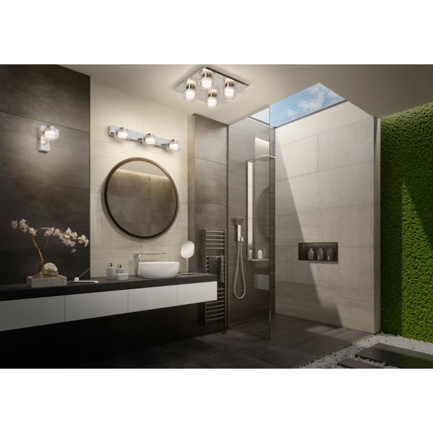 Ledvance - LED Koupelnové stropní svítidlo ORBIS FLAME 4xLED/5,5W/230V 3000/4000K IP44 lesklý chrom
