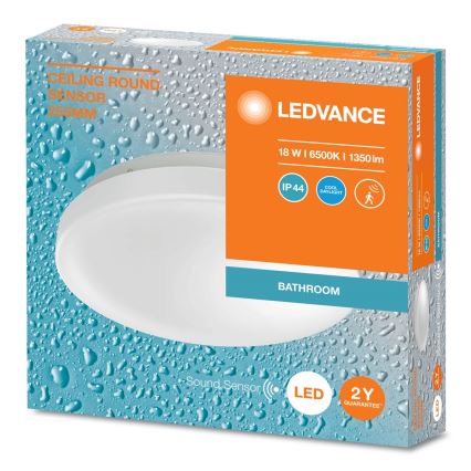 Ledvance - LED Koupelnové stropní svítidlo se senzorem CEILING ROUND LED/18W/230V IP44