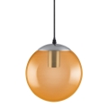 Ledvance - LED Lustr na lanku BUBBLE 1xE27/8W/230V oranžová pr. 20 cm