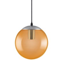 Ledvance - LED Lustr na lanku BUBBLE 1xE27/8W/230V oranžová pr. 20 cm